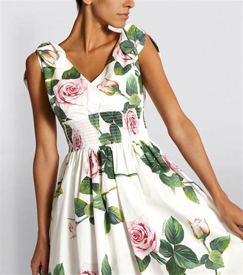 dolce gabbana dress rose runway|ornament rose midi dress.